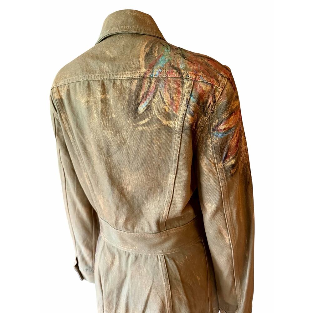 Ralph Lauren Collection Purple Label Bacall Hand Painted Utility Jacket Size 8 - Picture 7 of 16